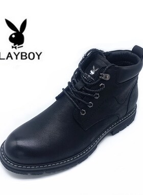 花花公子男鞋2020冬季新款皮毛一体时尚休闲鞋马丁靴男PA47521183