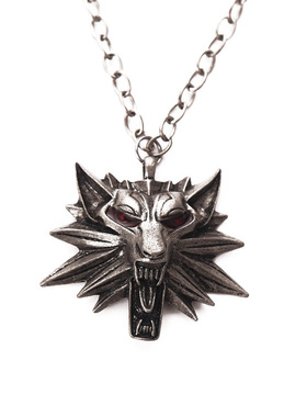 红眼狼头速卖通热销个性项链witcher3 巫师3男士项链金属狼头吊坠