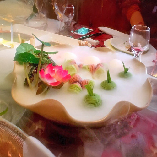 干冰荷花酒店日式个性餐厅意境菜