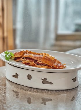餐厅会所北京烤鸭盘子加热带炉套装蜡烛保温特色腊味餐具酒店商用