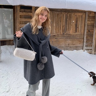 KERNEL 可拆女巫帽披肩毛球两穿骆驼绒手工大衣 COSMOS青森降雪季