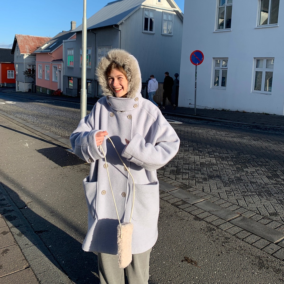 KERNEL COSMOS  冬日萨尔斯堡 温暖毛领连帽双排扣羊毛厚外套