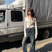 蒙塔白兰地 KERNEL COSMOS 秋日氛围感气质一字肩慵懒绵羊毛上衣