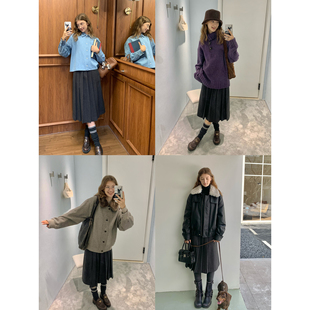 显瘦羊毛呢立体压褶半身裙 秋冬简约经典 KERNEL COSMOS北岛艺术生