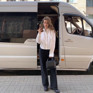 COSMOS 衬衫 白昼海岸 长袖 简约廓形感翻领百搭天丝棉短款 KERNEL