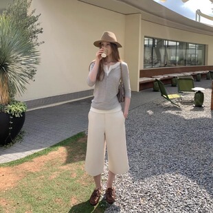 KERNEL COSMOS 高智松弛日 层次感假两件休闲亨利领中袖天丝上衣