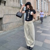 COSMOS 波普佩里斯 秋miu系菱格美丽诺羊毛圆领短袖 KERNEL 针织衫