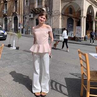 KERNEL COSMOS伦巴第七区 法式博主时髦复古蓝水洗显瘦微喇牛仔裤