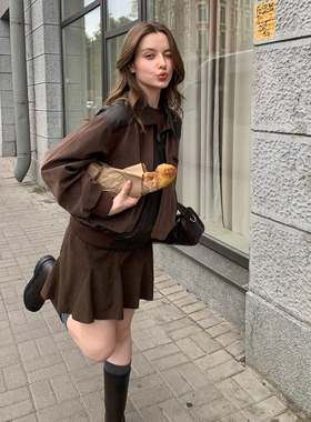 KERNEL COSMOS嬉皮圣马丁 珍藏版中古拼皮麂皮绒廓形结构夹克外套