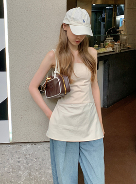 KERNEL COSMOS 塔兰托杂志 清凉亚麻立体简约抹胸背心上衣