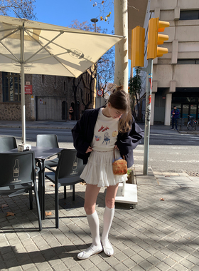 KERNEL COSMOS 哥本少女 芭蕾风蕾丝蛋糕裙拼接蝴蝶结短款半身裙