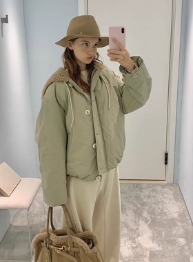 KERNEL COSMOS 暖冬软贝果 毛毛大翻领加厚花苞短款小飞侠羽绒服