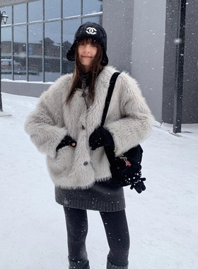 KERNEL COSMOS 克什米尔 du家重磅定染气质毛毛皮草小香外套