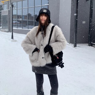 du家重磅定染气质毛毛皮草小香外套 克什米尔 KERNEL COSMOS