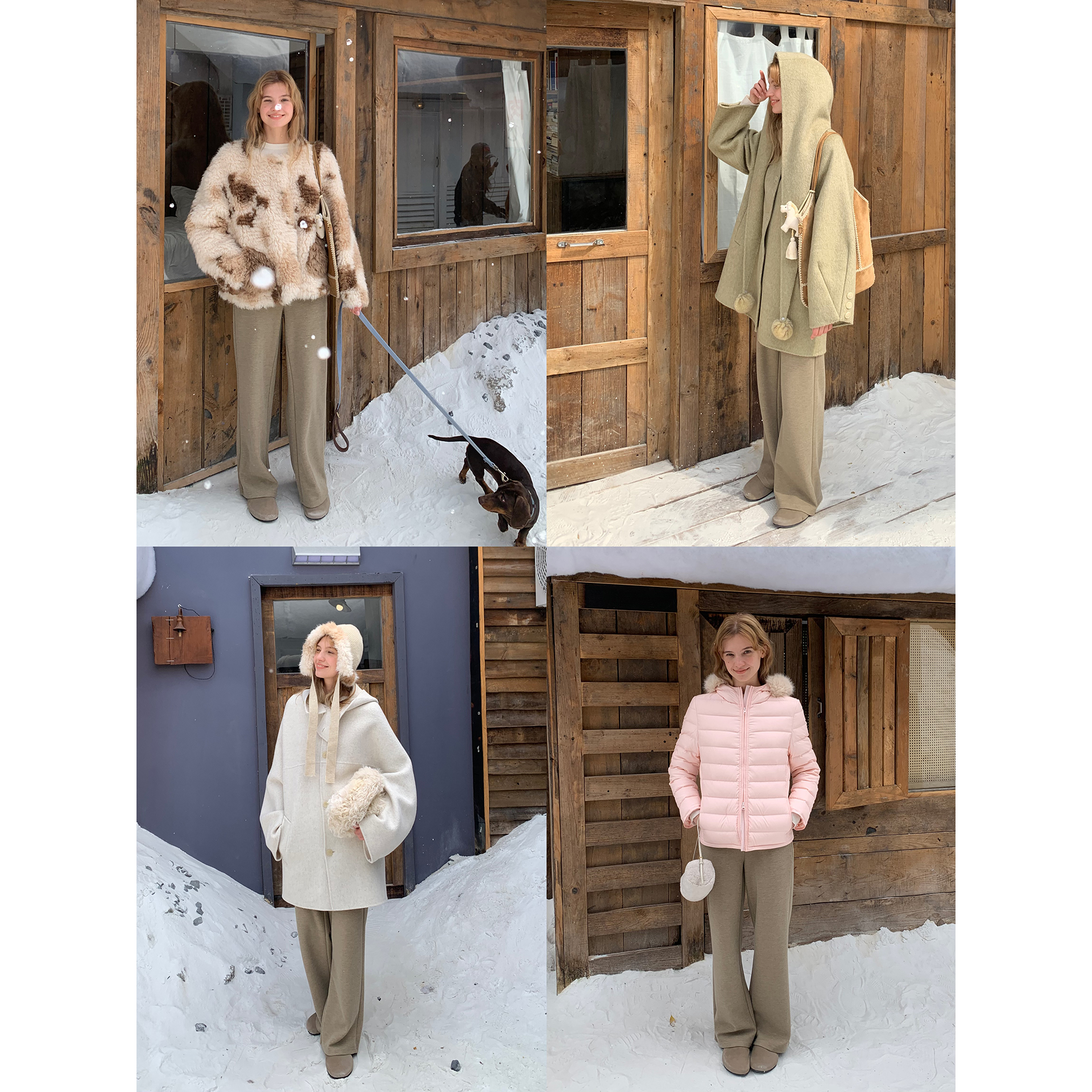 果核宇宙松弛垂感加绒羊毛卫衣裤