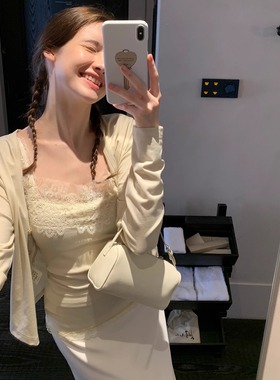 KERNEL COSMOS蕾丝手札 夏日呼吸感蕾丝吊带冰凉防晒针织开衫套装