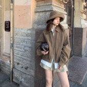 秋明州暮色 KERNEL COSMOS 早秋柔雾感麂皮绒大口袋休闲夹克外套