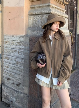 KERNEL COSMOS 秋明州暮色 早秋柔雾感麂皮绒大口袋休闲夹克外套