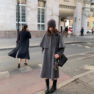 羊毛呢大衣外套 秋冬气质可拆卸斗篷式 KERNEL COSMOS剧院大街
