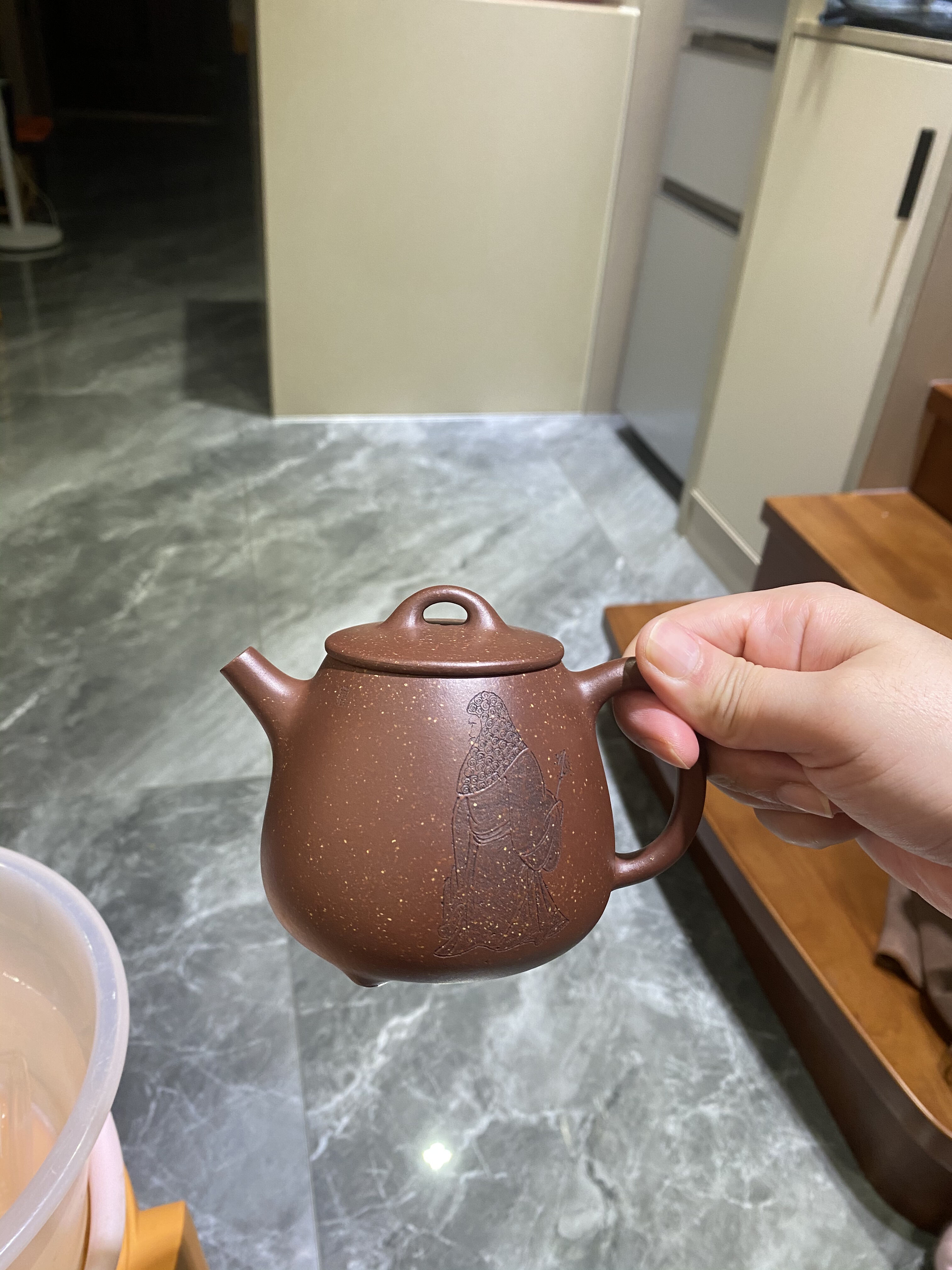 紫砂福利粗砂紫泥高石瓢320c c