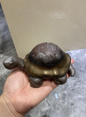 紫砂壶福利紫泥乌龟茶宠茶漏摆件