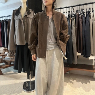 DVZ欧洲站2025秋冬新款时尚百搭立领宽松显瘦短款鹿皮绒外套上衣1