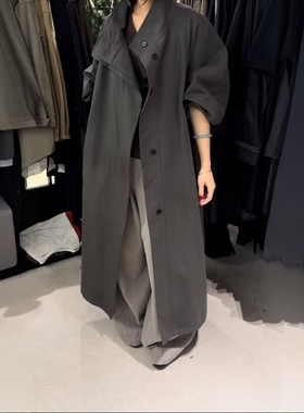 DVZ欧洲站2025秋季极简时尚百搭立领宽松显瘦长款风衣外套女上衣1