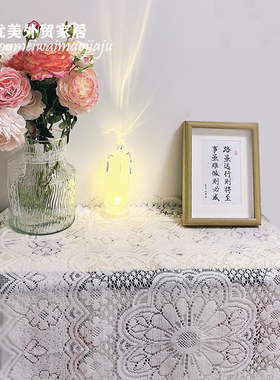 长方形白色蕾丝桌布高级感ins风复古 床头柜 洗衣机 冰箱防尘盖布