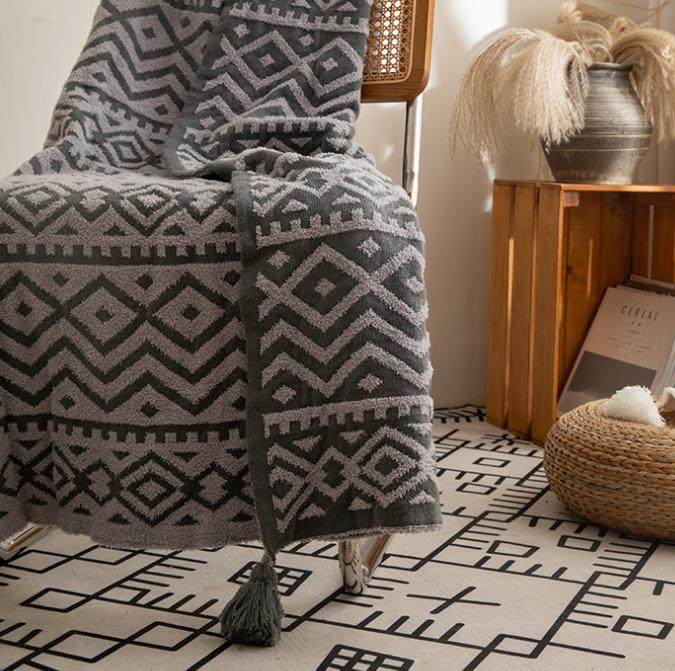 A类外贸北欧摩洛哥半边绒装饰毯子沙发毯床尾搭毯毯加绒盖毯,床上用品,休闲毯/毛毯/绒毯,淘宝优惠券,粉丝福利购,淘宝优惠卷