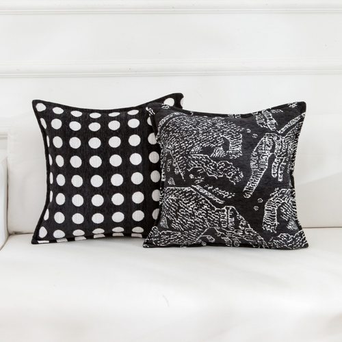 北欧ins秋冬灰黑色抱枕客厅沙发毛绒靠垫飘窗床头靠枕抱枕套