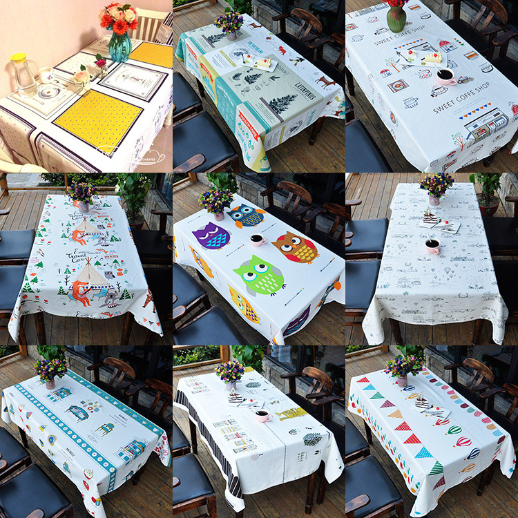 美式乡村桌布布艺田园棉麻加厚茶几格子桌布长方形餐桌布布艺台布