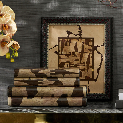 中古艺术软装碎片纹理木质装饰盒