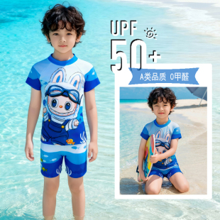 2026新款 儿童泳衣男童分体泳衣拉布布男孩速干透气海边度假游泳衣