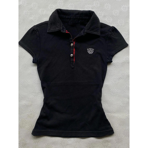 涂涂和阿冉 原创美式复古黑色短袖T恤女收腰设计感小众POLO衫上衣