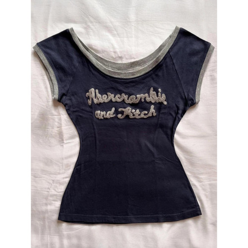 涂涂和阿冉 原创藏青正肩字母短袖T恤女夏古着穿搭小个子收腰上衣