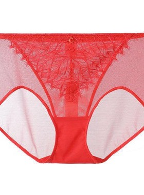 Comfit薄款透气内裤女高腰收腹提臀本命年红色三角裤女C200149