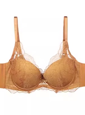 【轻柔杯】安莉芳性感蕾丝V领小胸聚拢文胸女无痕U比内衣EB00377