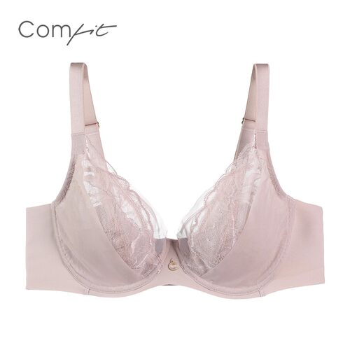Comfit单层蕾丝薄款内衣女大胸显
