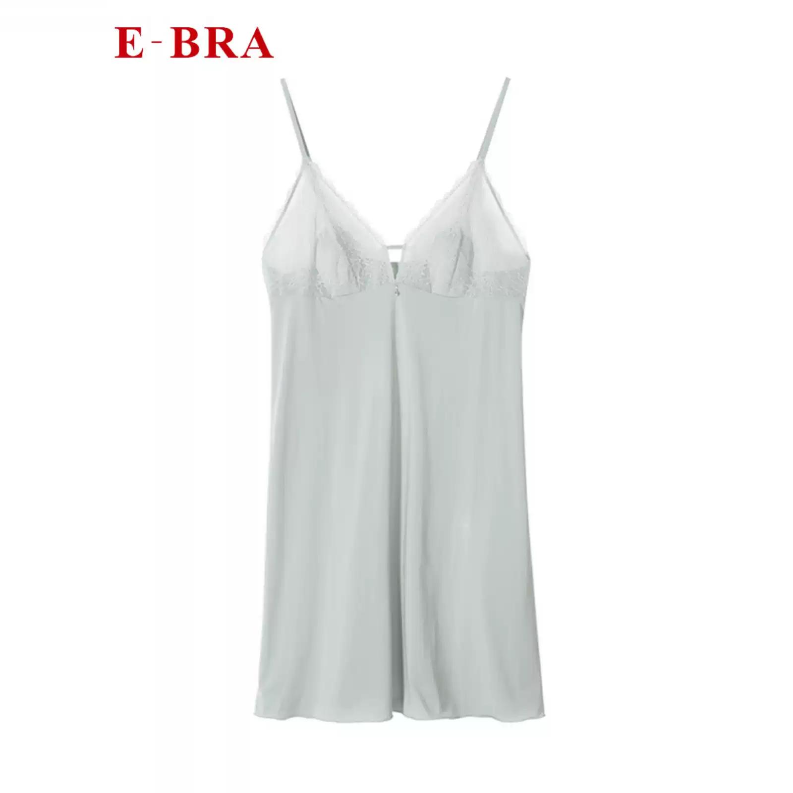 青年V领薄款蕾丝简约长裙纯色