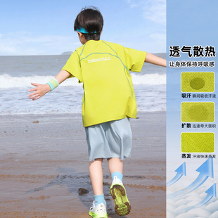 熊猫圆圆2025夏季新品男童速干套装儿童速干网球服夏装运动两件套