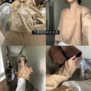 春上新简约韩系气质小女人调性圆领弧型小衫 Hers 20282