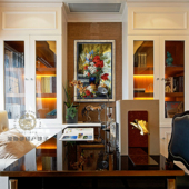 轻奢风手工编织波斯挂毯客厅餐厅玄关大不里士桑蚕丝羊毛花卉F056