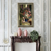 美式 风手工编织波斯挂毯客厅餐厅玄关大不里士桑蚕丝羊毛花卉F059