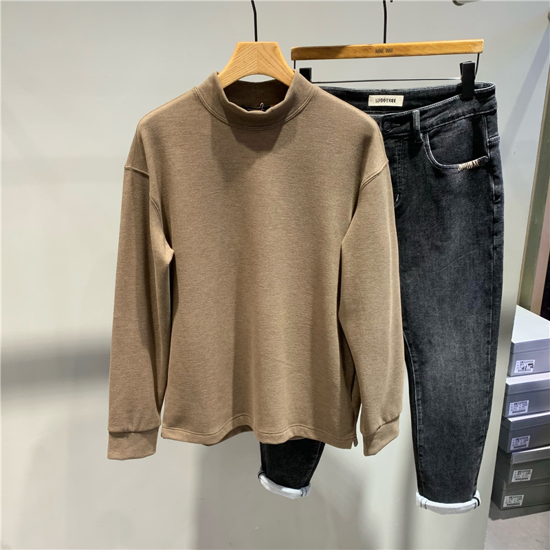 加绒加厚德绒内搭打底衫