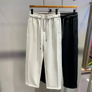 直筒休闲裤 拼接垂感高端男士 韩版 时尚 子 2026春季 百搭通勤长裤 新款