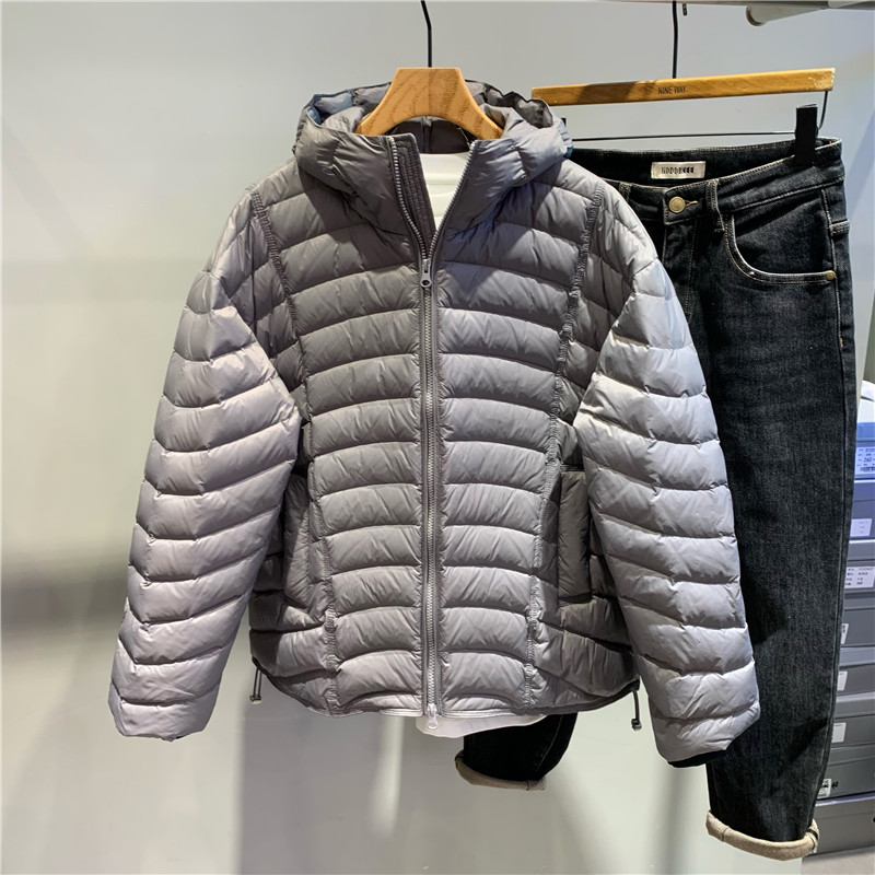 轻盈舒适排骨连帽羽绒服男士2025冬季无胆穿刺保暖羽绒服时尚龟背