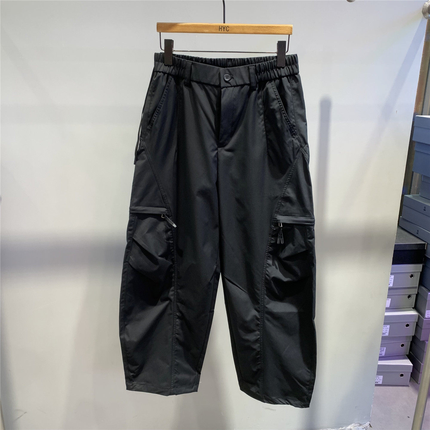 夏季新款简约纯色多口袋工装直筒休闲裤男韩版时尚宽松百搭阔腿裤