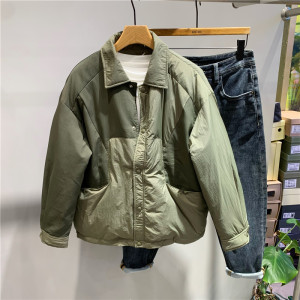 冬季轻薄保暖羽绒服男士拼接设计撞色衬衫式白鸭绒保暖冬装外套潮