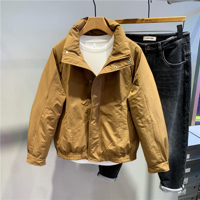 立领修身短款羽绒服外套男