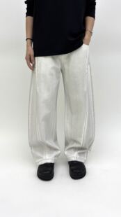 美式拼接微喇牛仔裤男2026新款夏季穿搭裤子直筒宽松水洗长裤通勤